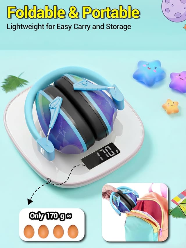 Detalle 2 de Dr.meter Children’s Ear Defenders – Noise-blocking earmuffs with adjustable headband (SNR 27dB)