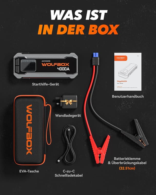Thumbnail 5 de WOLFBOX Starthilfe Powerbank 4000A 12V für Auto