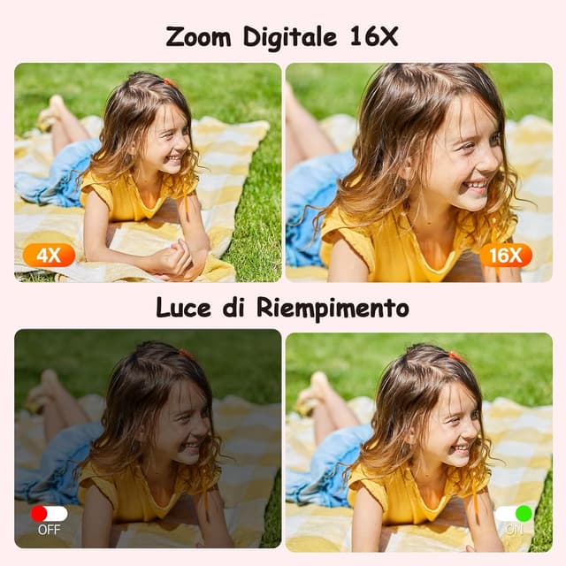 Detalle 2 de JDZ 4K Fotocamera Digitale 16x Rosa