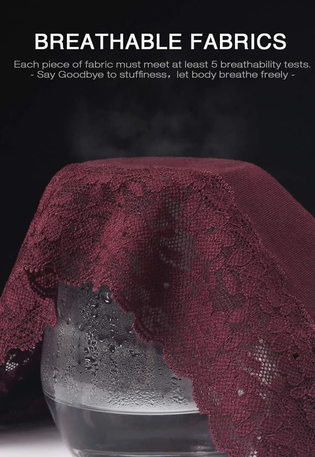 Detalle de Wealurre Cotton Panties for Women (Bikini/hipster lace brief) – No-show VPL comfort pack