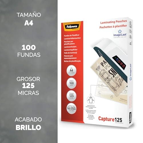Detalle 2 de Fellowes Fundas de Plastificar A4 125 micras