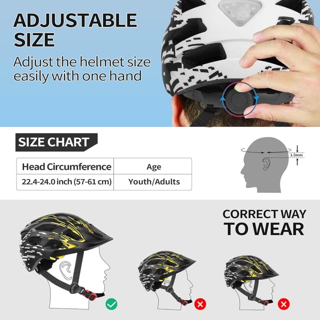 Detalle 2 de TADPOLE Bike Helmet with Tail Light and Detachable Visor (21 vents, adjustable fit 57–61cm)