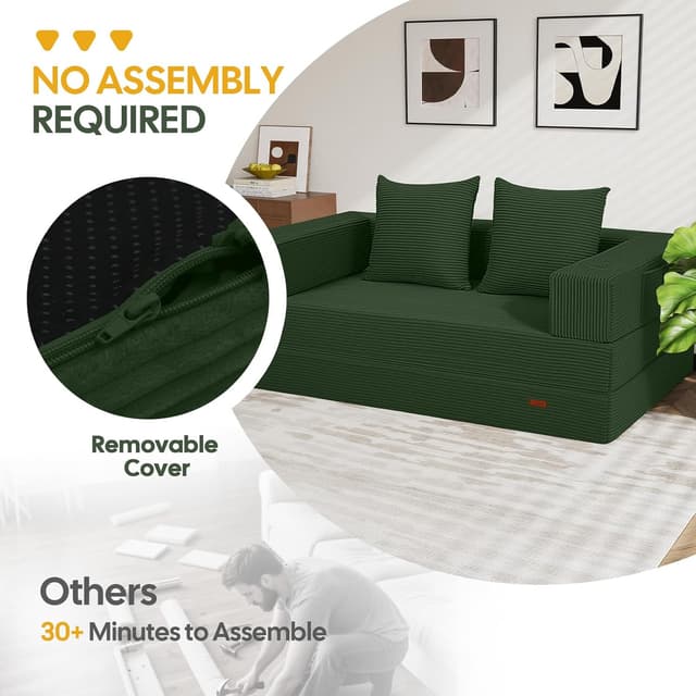 Thumbnail 6 de COMAX Folding Sofa Bed 4-in-1 Yellow 🛋