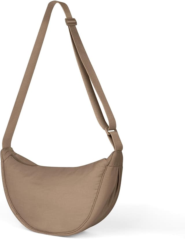 Detalle de Aucuu Borsa a tracolla in nylon a mezzaluna (messenger crossbody) con tracolla regolabile