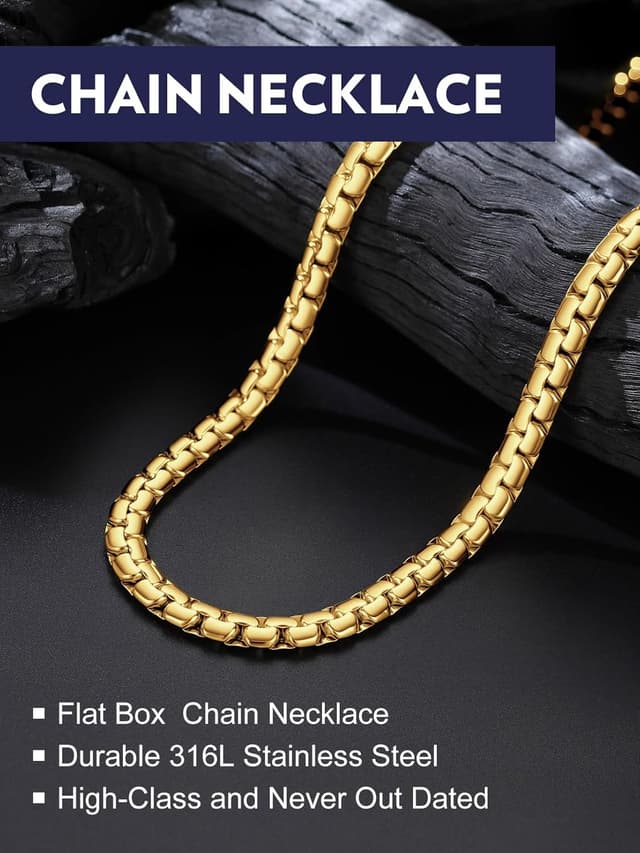Detalle de Bandmax Venezianer Halskette aus 316L Edelstahl (Vario-Breite/Optionen), Herren & Damen, ohne Anhänger