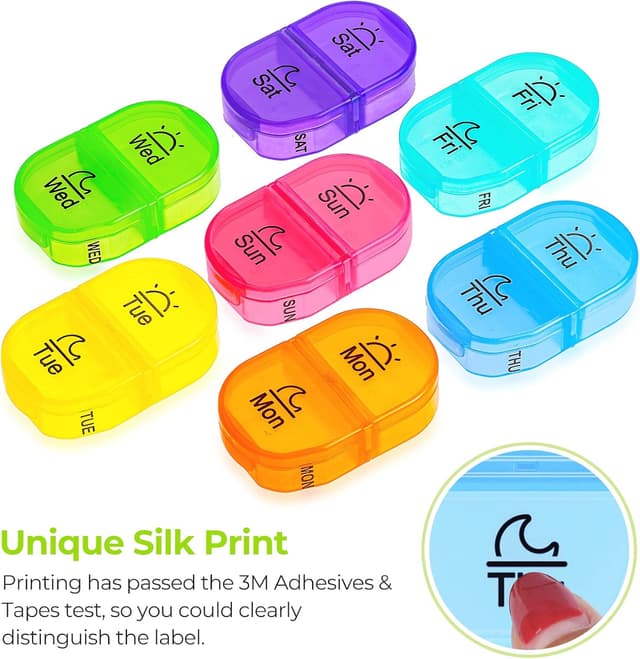 Thumbnail 4 de AUVON Pill Box Organiser 7-day, 2-times a day 💊