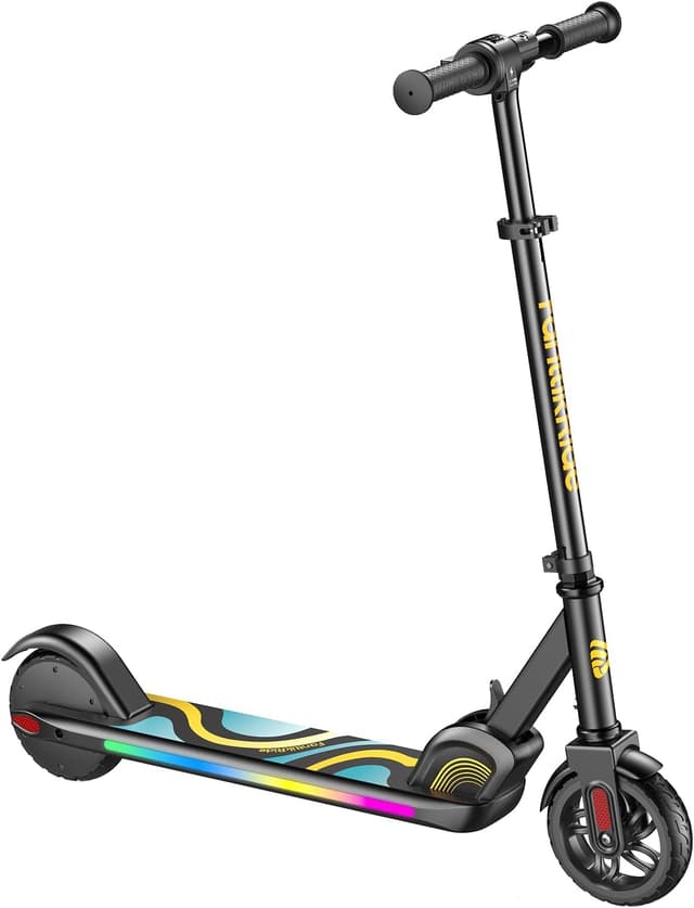 Detalle de FanttikRide C9 Pro Elektroroller für Kinder (8–12 Jahre) – 8/12/16 km/h, faltbar & mit Regenbogen-LEDs