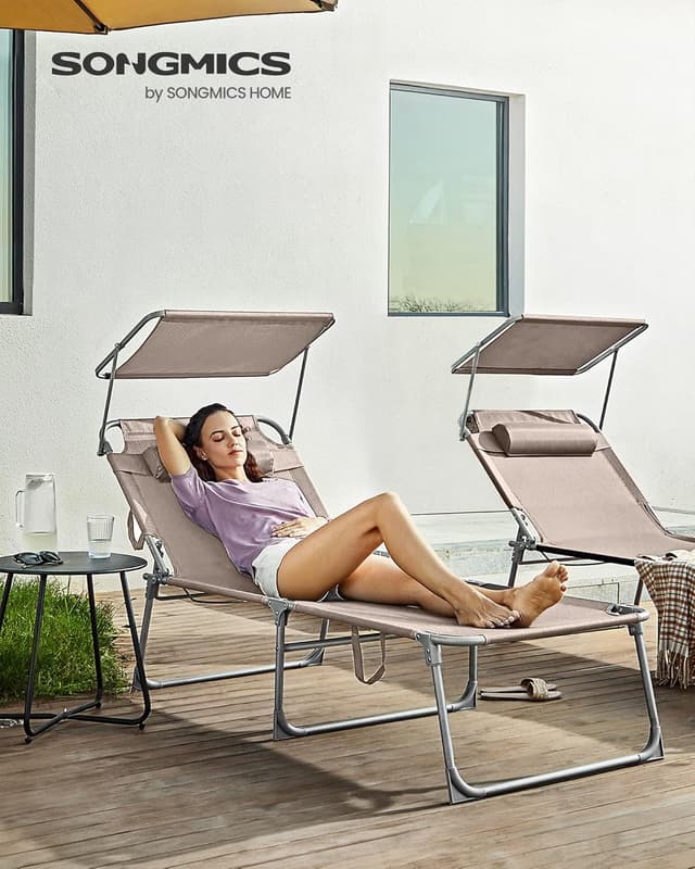 Detalle 2 de SONGMICS Große Sonnenliege GCB022K01