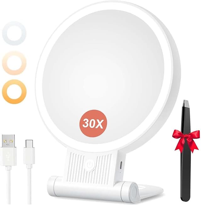 Detalle de Auxmir Espejo Maquillaje con Luz Doble Cara 💄