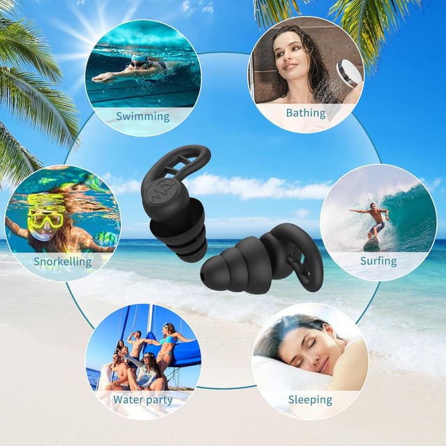 Thumbnail 6 de Swimming earplugs for adults, 4 pairs