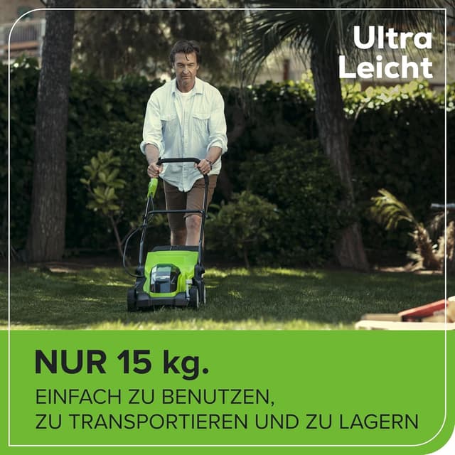 Detalle de Greenworks 40V G40LM35K2X: tagliaerba a batteria 35 cm per prati fino a 400 m²