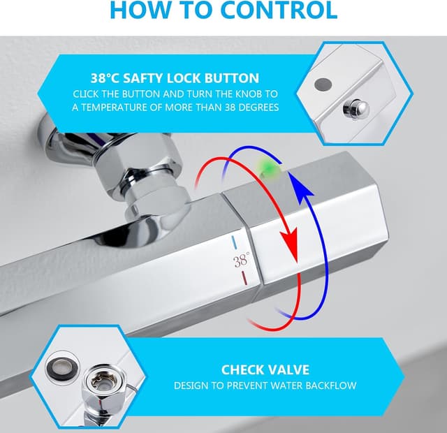 Thumbnail 4 de Kelleria Grifo de ducha con termostato y botón de seguridad