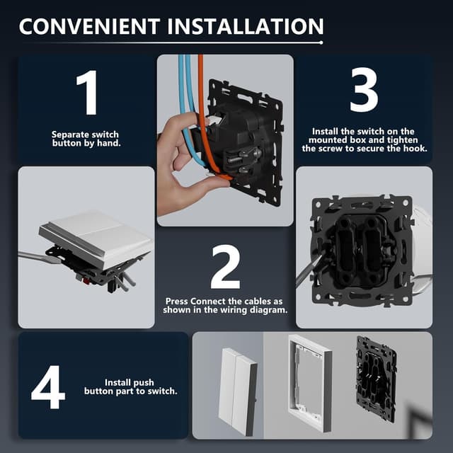 Thumbnail 4 de BSEED Lichtschalter Unterputz 80x80 mm