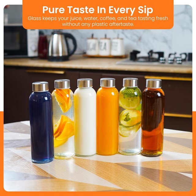 Detalle 2 de Epica Clear Glass Bottles 18oz Reusable 🧃