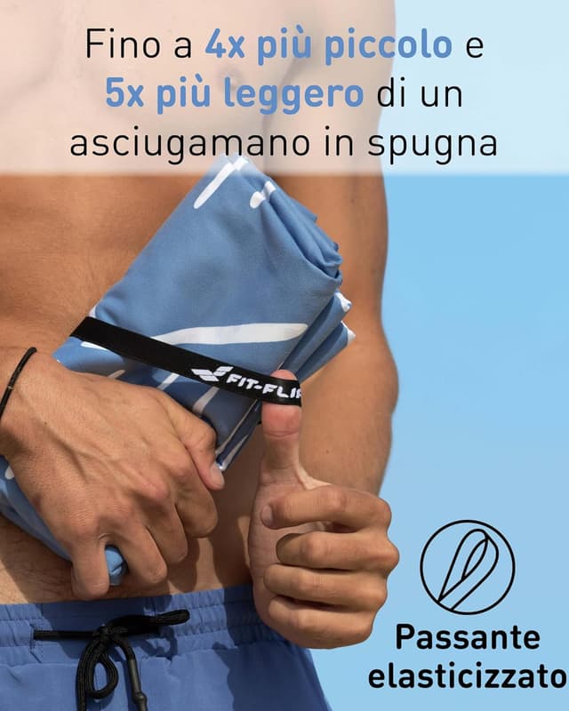 Detalle de Fit-Flip Telo Mare in microfibra 200x90 cm (100% riciclato) ad asciugatura rapida