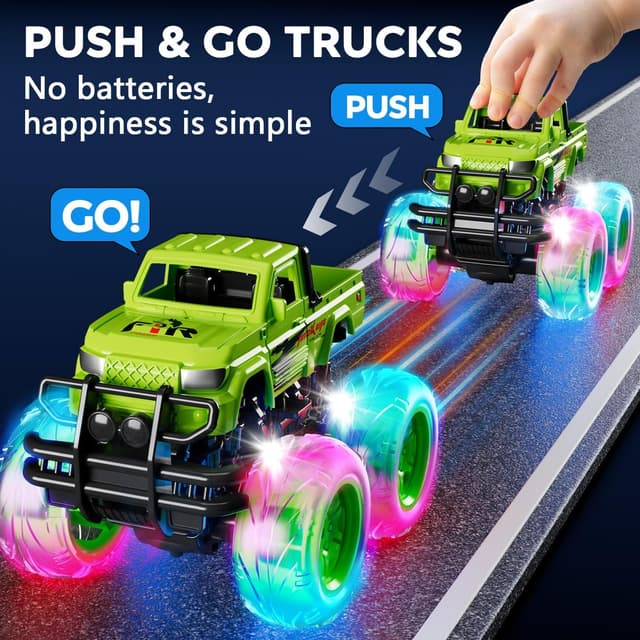 Detalle 2 de Winstico 2 Pack Monster Truck light-up cars for toddlers