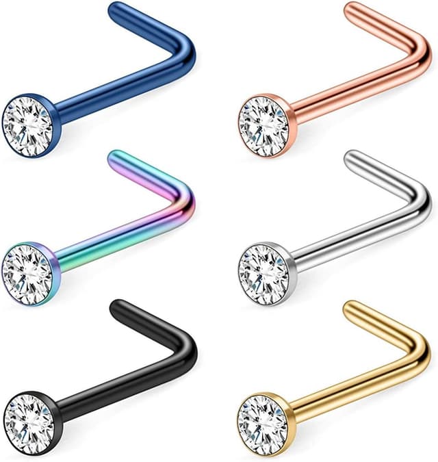 Thumbnail 1 de Briana Williams 6PCS 316L surgical steel nose studs 20G 💍
