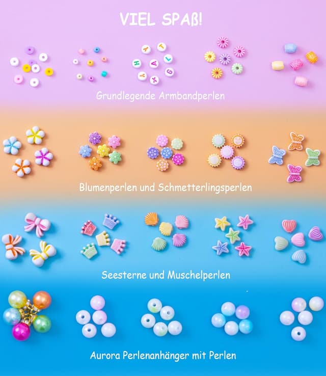 Detalle 1 de MiuCo Perlen Set Kinderarmbänder ab 5 Jahren