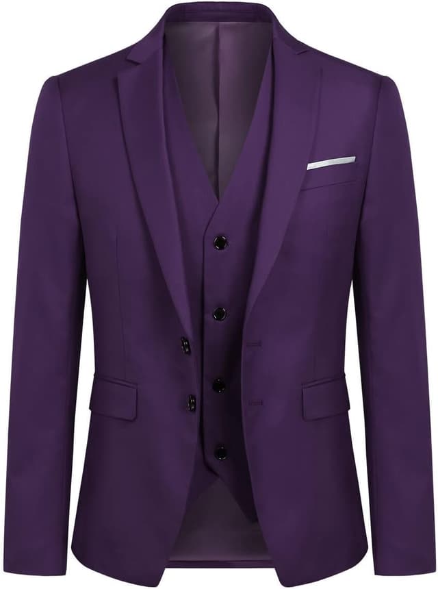 Detalle 2 de Costume homme 3 pièces YOUTHUP slim fit smoking (veste + gilet + pantalon) à deux boutons