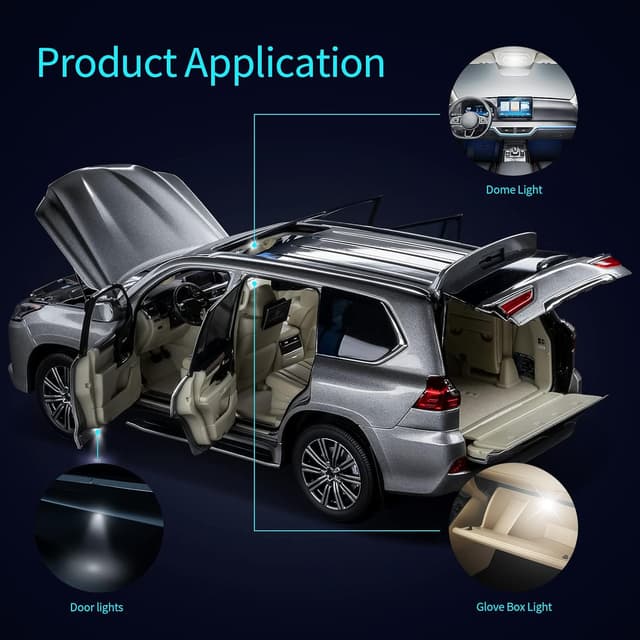 Detalle de Zakolak 42-Piece Interior Car Light LED Bulb Kit (DE3175/T10/194, White Dome/Map Tail Bulbs)