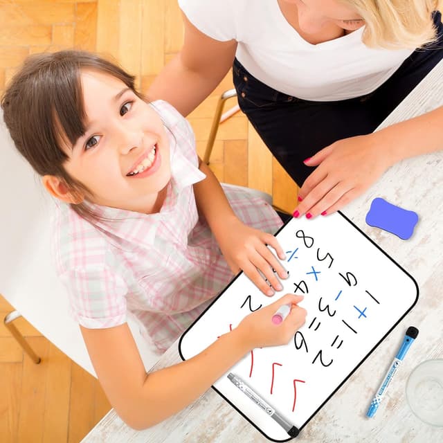 Detalle de Nicpro A3 Magnetic Double-Sided Dry Erase Whiteboard (30 x 42 cm) with 8 Pens and Eraser