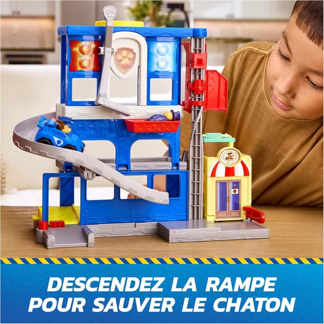 Detalle 2 de Paw Patrol Pat Patrouille – Poste de Police Pup Squad Search & Rescue Mission (voiture + figurines à collectionner)