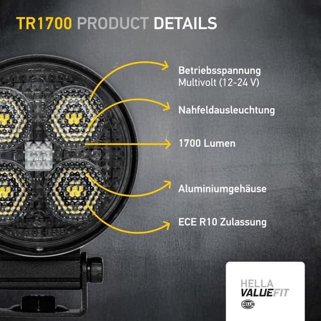 Detalle de HELLA Valuefit LED-faro da lavoro 1G0 357 111-002 (Valuefit TR1700) 24/12V