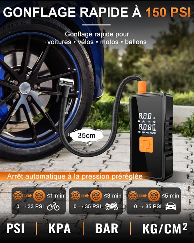 Detalle 1 de Booster batterie 6000A 12V avec compresseur 150 PSI