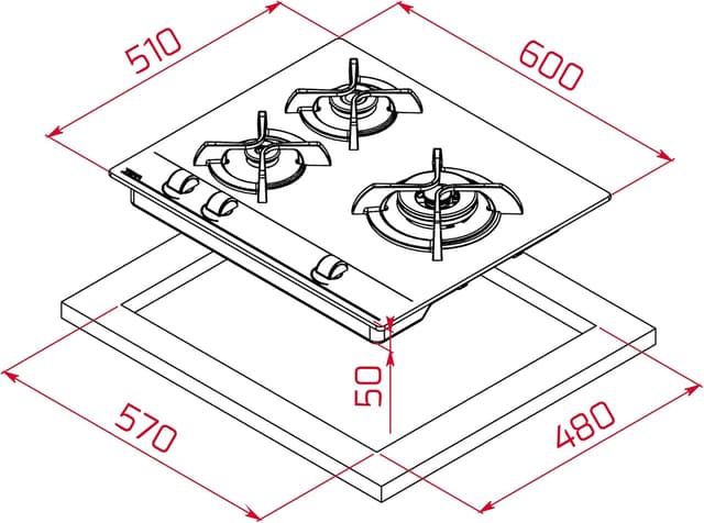 Thumbnail 6 de Teka GBC 63010 Placa gas 60 cm 3 fuegos