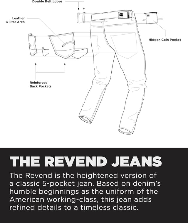 Detalle de G-STAR Men’s Revend Skinny jeans