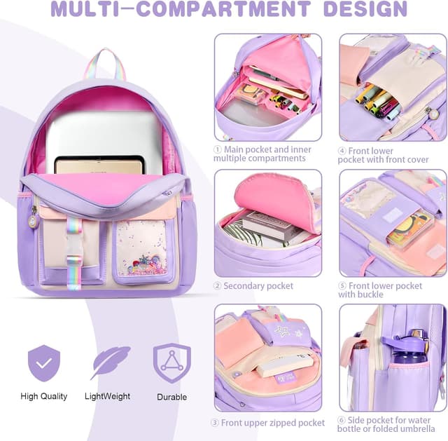 Detalle de Aucuu Sac à dos enfant 19 L pour l’école maternelle et primaire