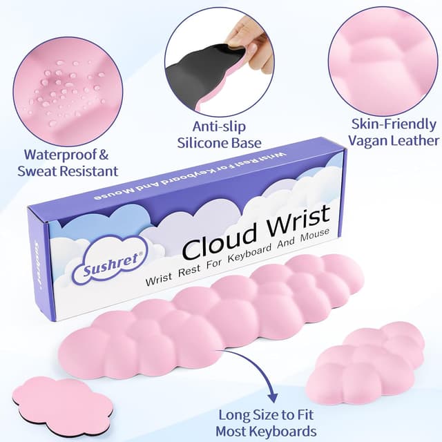 Detalle 1 de Sushret Cloud keyboard wrist rest pad set