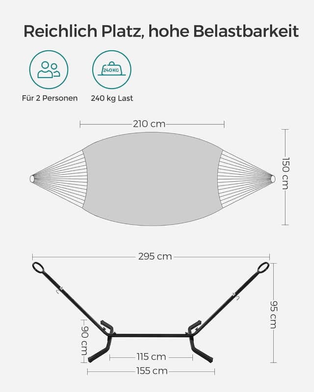 Thumbnail 6 de SONGMICS Hängematte GHS001G01 210 x 150 cm