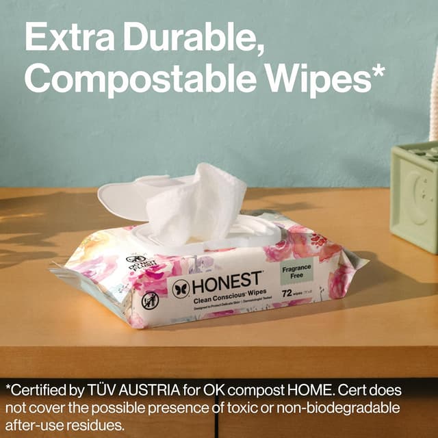 Thumbnail 3 de The Honest Company Rose Blossom 576 Baby Wipes 99% Water