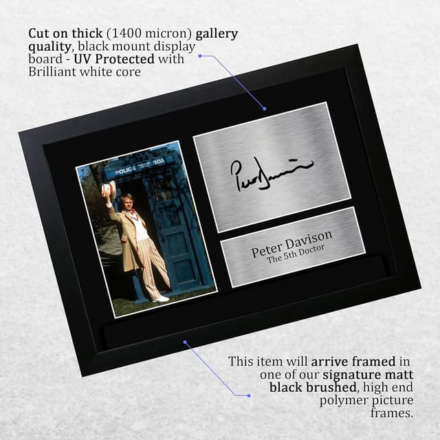 Detalle de Peter Davison Dr Who Fifth Doctor Signed A4 Framed Photo