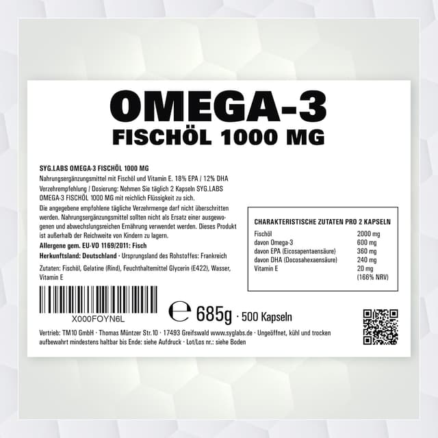 Detalle de Syglabs Omega 3 500 Kapseln 💊
