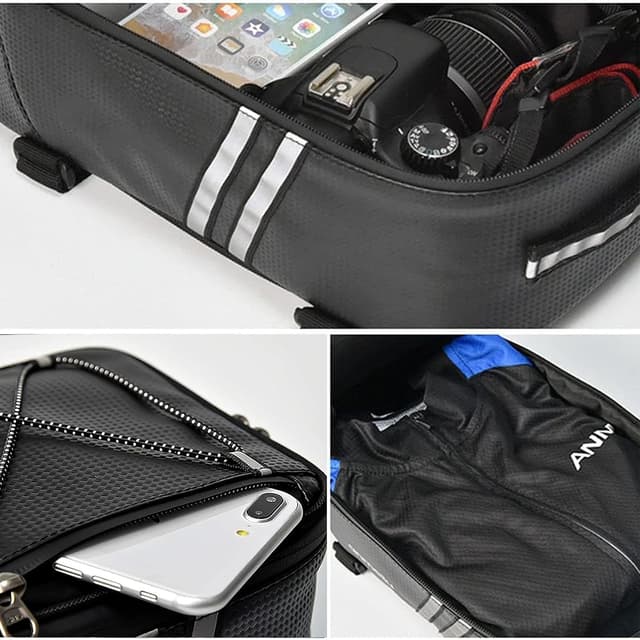 Detalle de Fahrrad Gepäckträgertasche (Hecktasche) – wasserdicht, reflektierende Gurte, 8L