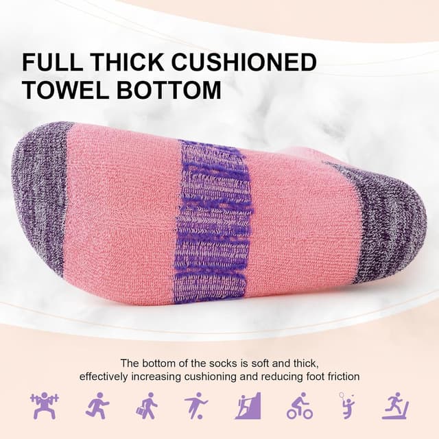 Detalle 2 de inaWarm Womens Walking Socks 6 Pairs breathable cushioned socks