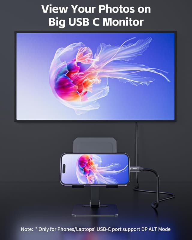 Detalle 2 de Loryi USB-C auf USB-C Kabel Schnellladung (100 W), 1,2 m – 10 Gbit/s und 4K/60 Hz für MacBook, iPad & mehr