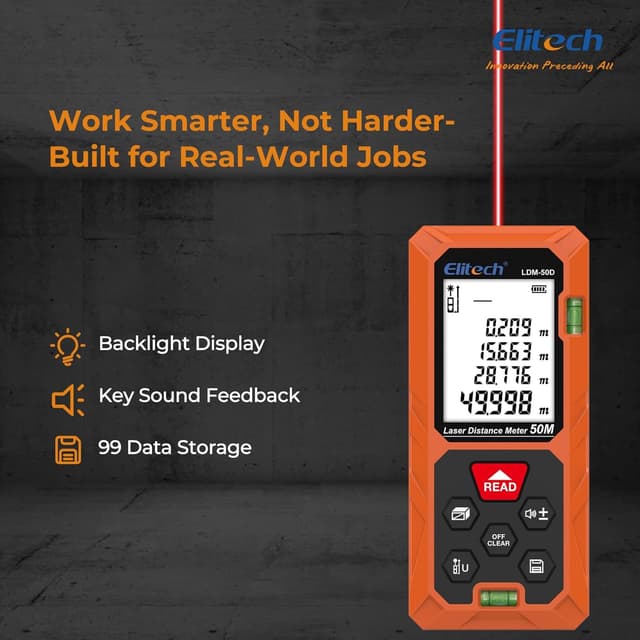 Thumbnail 2 de Elitech Télémètre Laser 50 m
