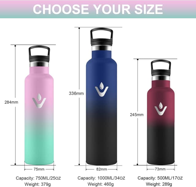 Thumbnail 6 de Motswedi borraccia termica da 750 ml in acciaio 18/8, senza BPA (rosa chiaro&verde chiaro)