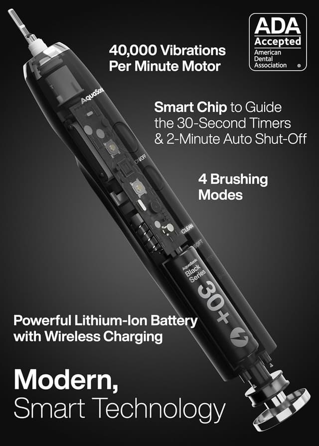 Detalle 2 de Aquasonic Black Series Ultra Whitening Toothbrush 40,000 VPM 🪥