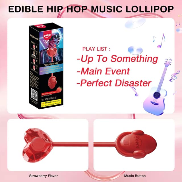 Thumbnail 6 de AMOS Lutscher Audio Lollipop Erdbeere – Musik-Lutscher 🍭