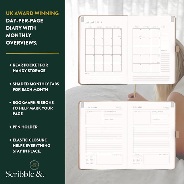 Thumbnail 2 de Scribble & Dot 2026 A5 diary, day-a-page