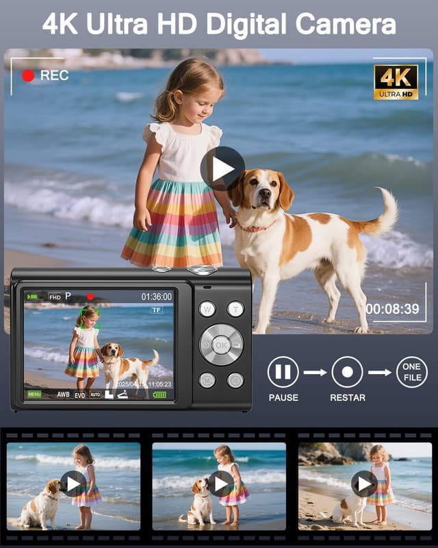Detalle de 4K Digitalkamera 48 MP mit 32 GB