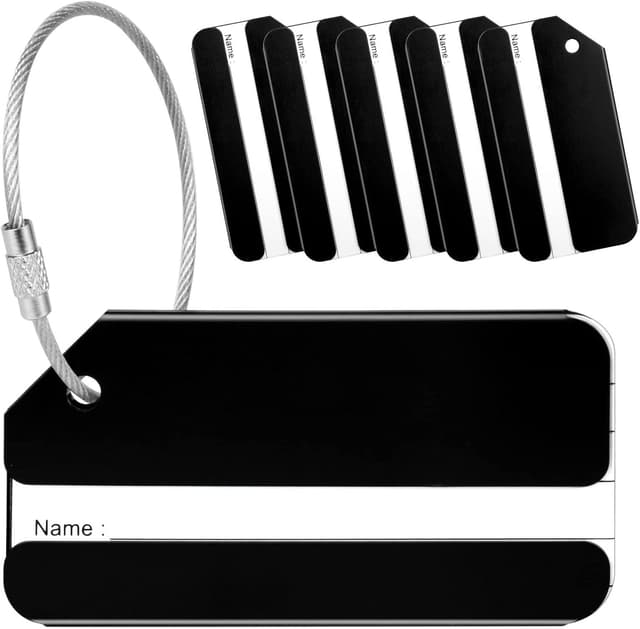 Detalle de Yizhet aluminium alloy luggage tags (set of 6) with steel loop – black