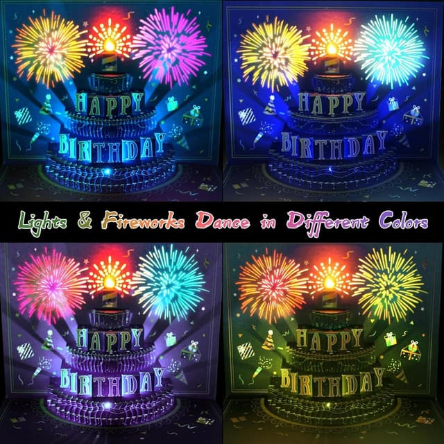 Thumbnail 2 de WUJUN Birthday Card 3D Pop Up with Light
