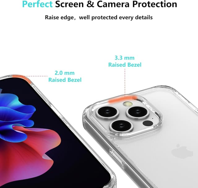 Detalle de OLEPHY Cover Trasparente con Cordino per iPhone 15 Pro 6,1" – protezione antiurto e antigraffio con collana regolabile, blu