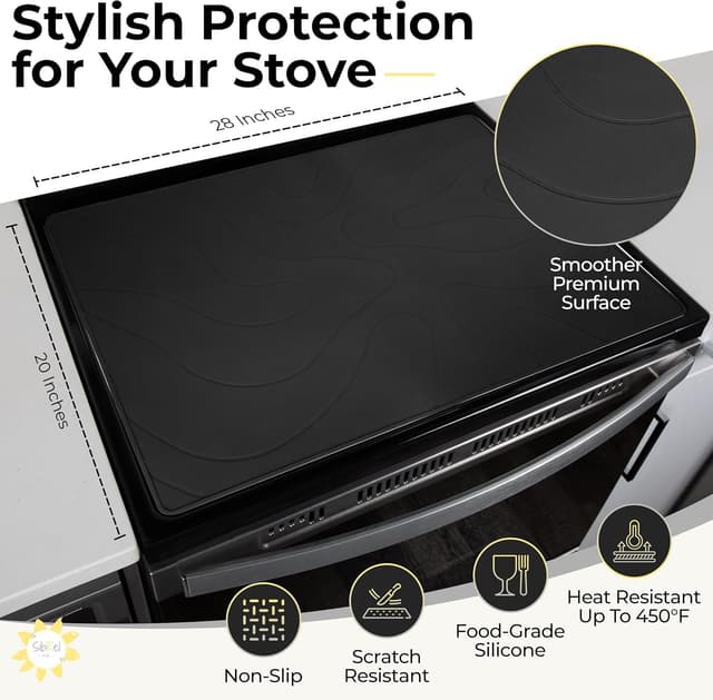 Thumbnail 1 de 28 x 20 Inch Stove Top Silicone Mat Heat-Resistant 450°F