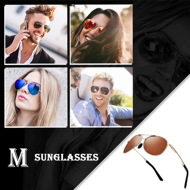 Detalle de MXNXEU Sonnenbrille Herren Fahrerbrille polarisiert UV400 – Outdoor Vintage Unisex